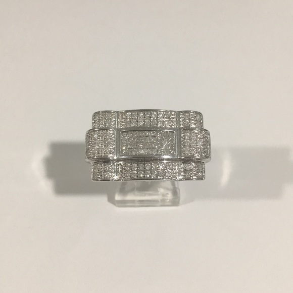 Other - 14k White Gold Men's Diamond 💎 Ring 1.10ct